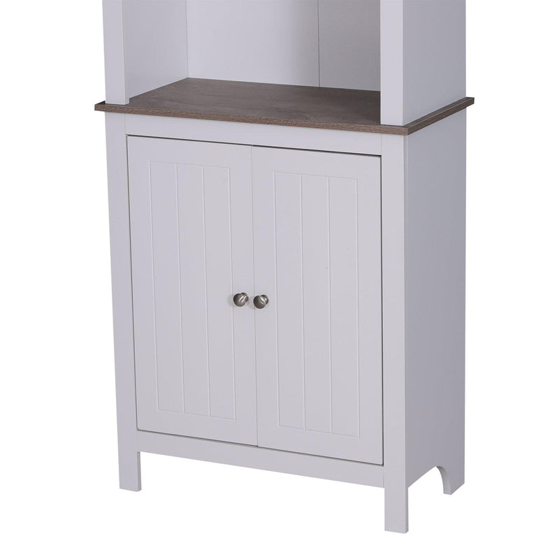 Libreria in Legno con 3 Ripiani e Ante Bianco 60x30x175 cm 