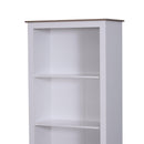 Libreria in Legno con 3 Ripiani e Ante Bianco 60x30x175 cm 