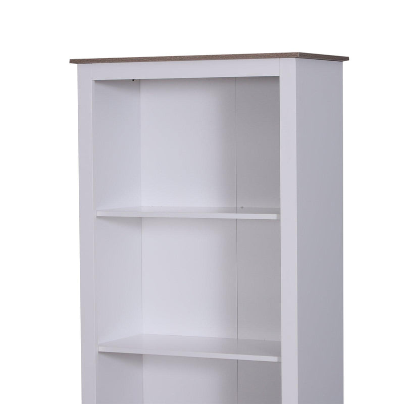 Libreria in Legno con 3 Ripiani e Ante Bianco 60x30x175 cm 