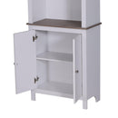 Libreria in Legno con 3 Ripiani e Ante Bianco 60x30x175 cm 