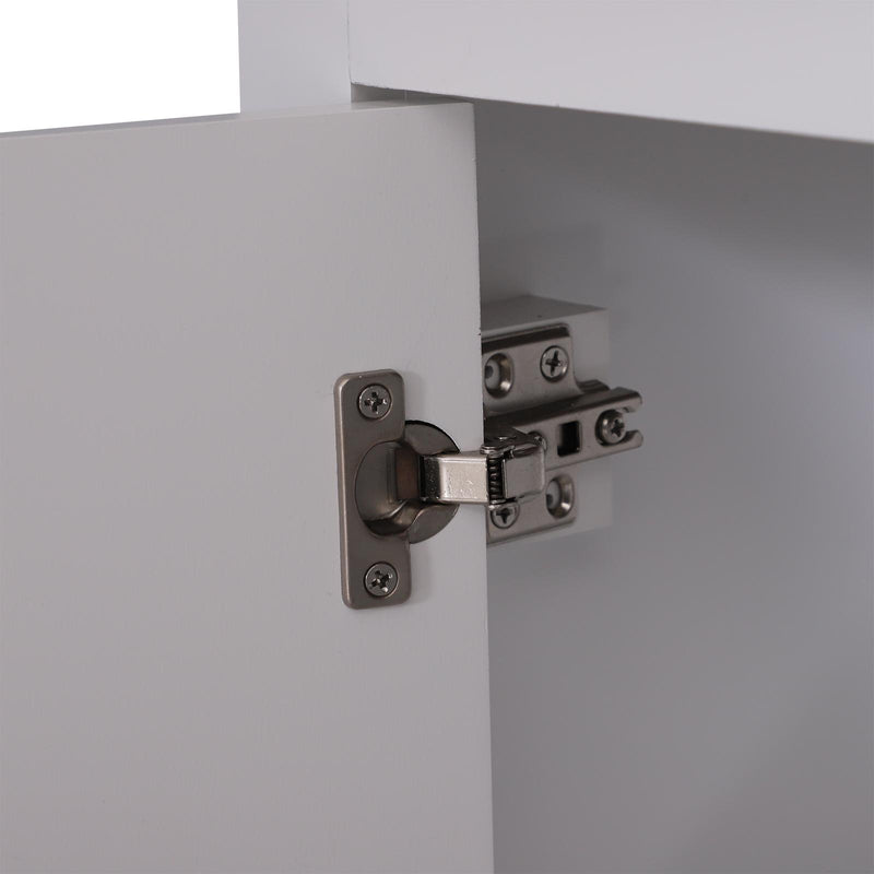 Libreria in Legno con 3 Ripiani e Ante Bianco 60x30x175 cm 