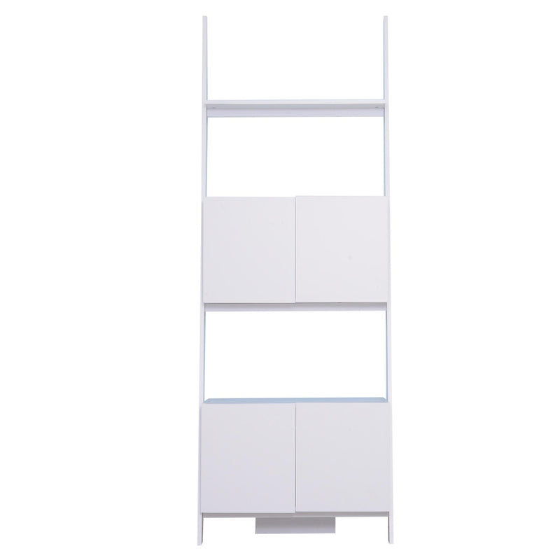 Libreria Scaffale 3 Ripiani 2 Armadietti Design Moderno in Legno Bianco 70x40x195 cm 