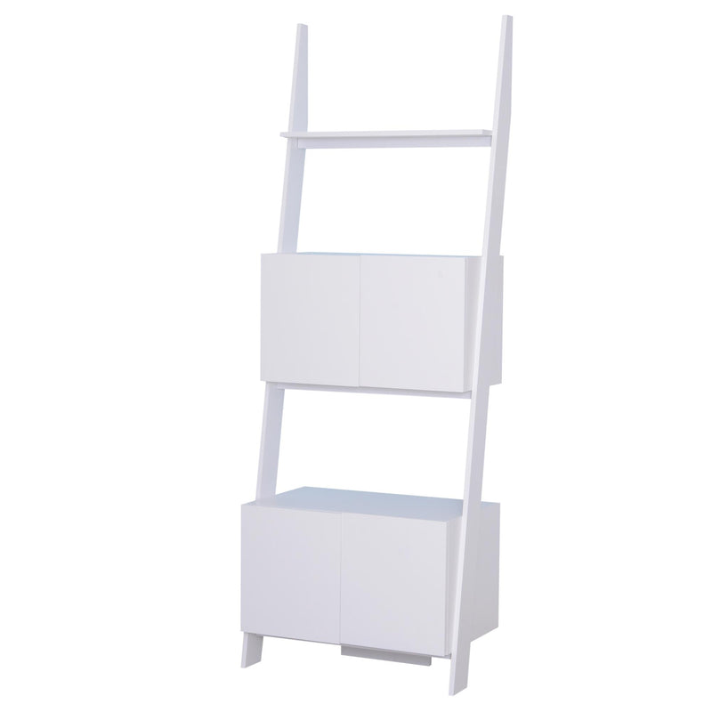 Libreria Scaffale 3 Ripiani 2 Armadietti Design Moderno in Legno Bianco 70x40x195 cm 
