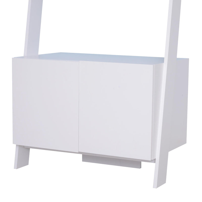 Libreria Scaffale 3 Ripiani 2 Armadietti Design Moderno in Legno Bianco 70x40x195 cm 