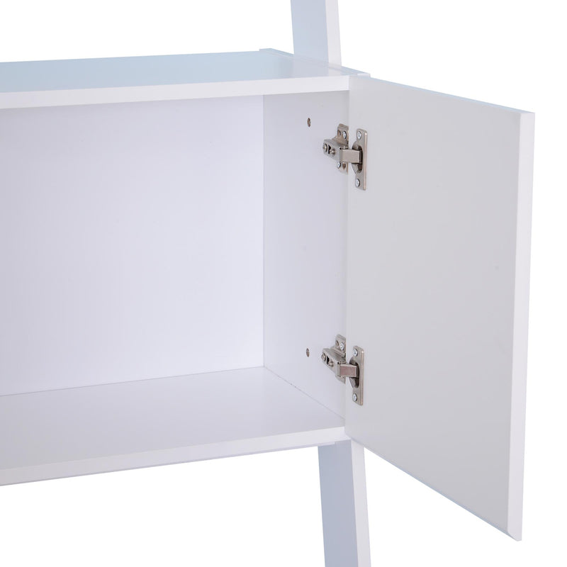 Libreria Scaffale 3 Ripiani 2 Armadietti Design Moderno in Legno Bianco 70x40x195 cm 