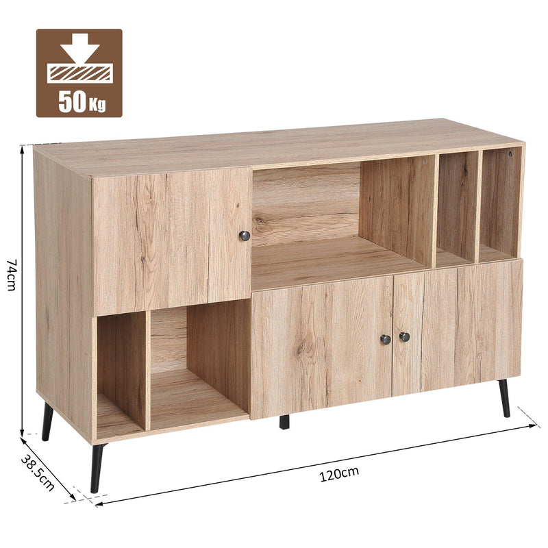 Libreria in Stile Nordico Rovere 120x38.5x74 cm 
