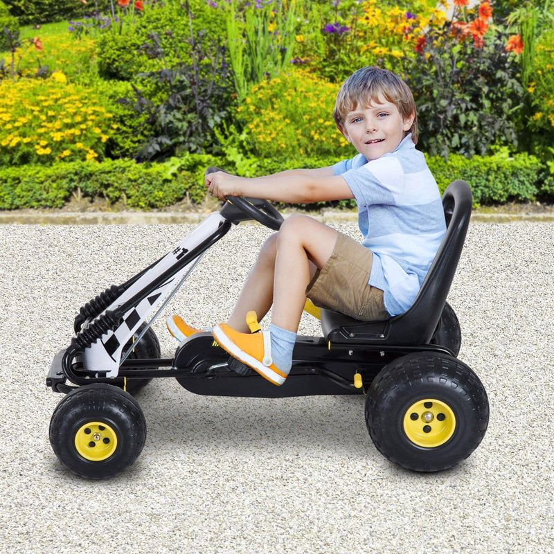 Go-Kart a Pedali per Bambini Nero e Giallo 