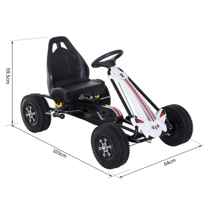 Go-Kart a Pedali per Bambini Nero e Bianco 