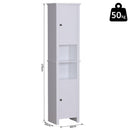 Mobile a Colonna da Bagno Salvaspazio 6 Ripiani Legno Bianco 40x30x170 cm 