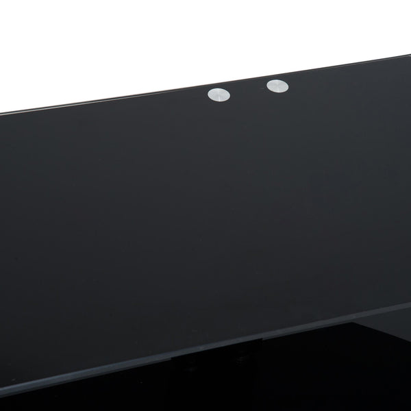 acquista Meuble TV avec 3 étagères en verre noir 140x38x50 cm
