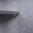 Mobile TV Design Industriale 2 Ante in Acciaio Grigio 119x40x63,5 cm 