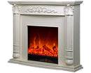 Camino Elettrico da Pavimento 102x120x33 cm Effetto Fiamma 1500W Kalipso Bianco
