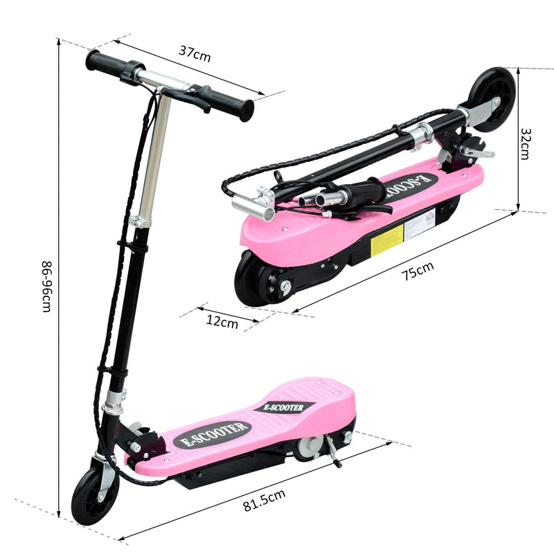 Monopattino Elettrico per Bambini 120W Pieghevole Rosa 
