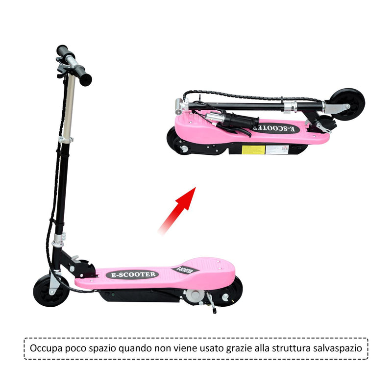 Monopattino Elettrico per Bambini 120W Pieghevole Rosa 