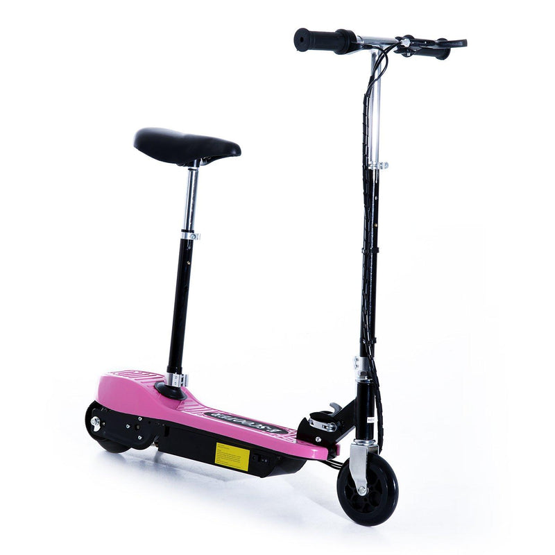 Monopattino Elettrico per Bambini 120W Pieghevole con Sella Rosa e Nero 