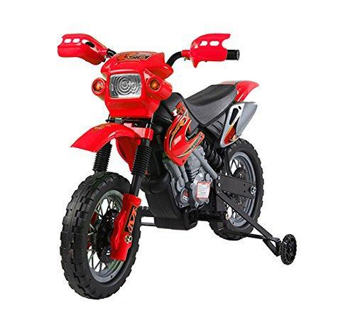 acquista Moto Cross Electrique Enfant 6V avec Roues Rouges