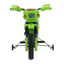 Moto Cross Elettrica per Bambini 6V con Rotelle Verde 