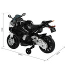 Moto Elettrica per Bambini 12V con Licenza BMW S 1000 RR Nera e Bianca