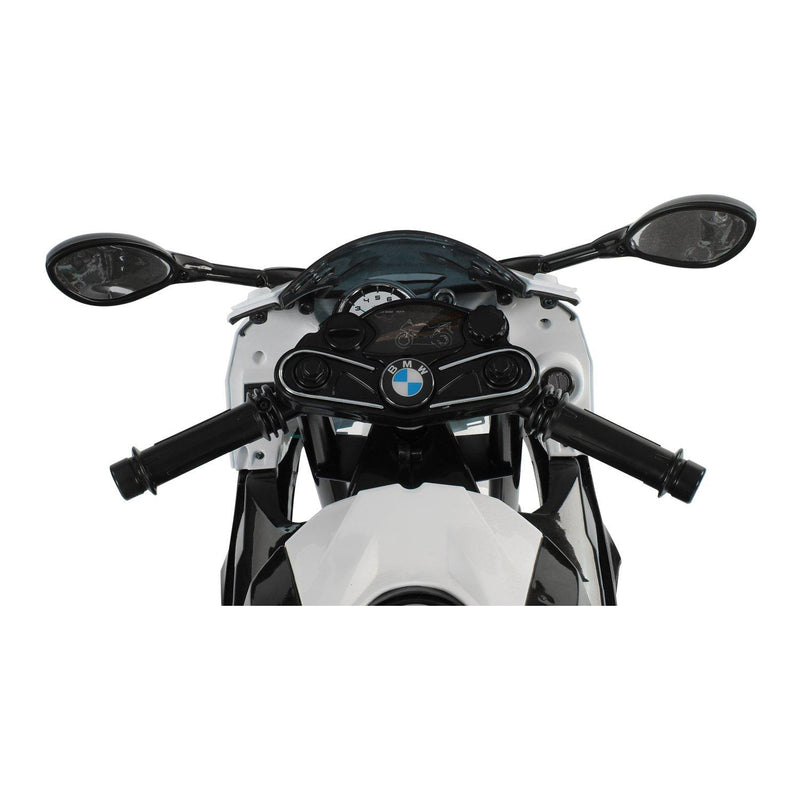 Moto Elettrica per Bambini 12V con Licenza BMW S 1000 RR Nera e Bianca