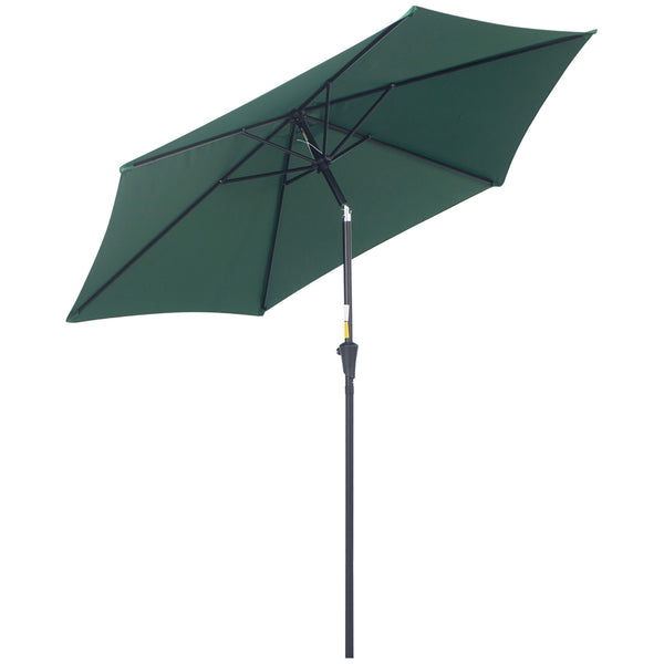 Parasol de jardin inclinable en aluminium vert foncé Ø2,7x2,35m sconto