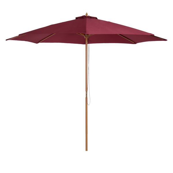 sconto Parasol de Jardin en Bambou Ø3x2.5m avec Double Toit Rouge