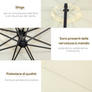 Ombrellone Decentrato da Giardino in Alluminio 3M con Protezione UV Beige 