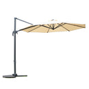 Ombrellone Decentrato da Giardino in Alluminio Ø2.95x2.5m 360° Beige 