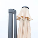 Ombrellone Decentrato da Giardino in Alluminio Ø2.95x2.5m 360° Beige 