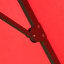 Ombrellone Decentrato da Giardino in Alluminio Ø2.95x2.5m 360° Rosso 