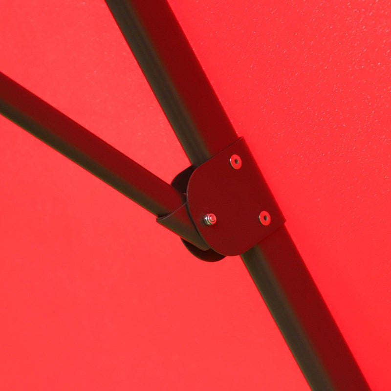 Ombrellone Decentrato da Giardino in Alluminio Ø2.95x2.5m 360° Rosso 