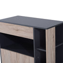 Mobiletto Ausiliario da Cucina Multiuso in Legno con Ruote 80x39x86.5 cm