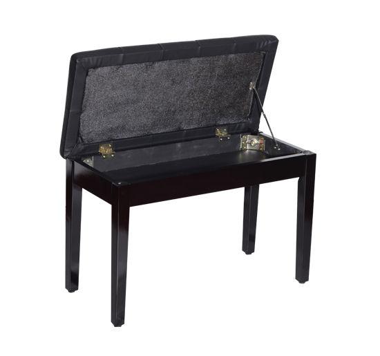 Panchetta per Pianoforte con vano portaoggetti Nero 75x35x50 cm 