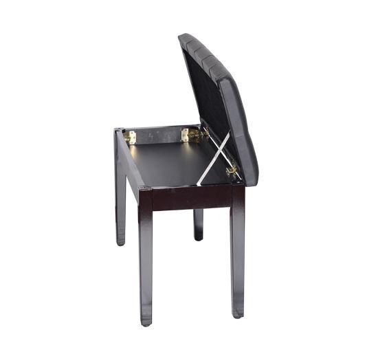 Panchetta per Pianoforte con vano portaoggetti Nero 75x35x50 cm 