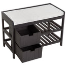 Panca Contenitore da Ingresso con Cassetti e Ripiani in Legno Grigio 69x34x48 cm 