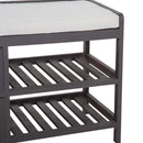 Panca Contenitore da Ingresso con Cassetti e Ripiani in Legno Grigio 69x34x48 cm 