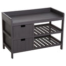 Panca Contenitore da Ingresso con Cassetti e Ripiani in Legno Grigio 69x34x48 cm 