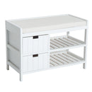 Panca Contenitore da Ingresso in Legno Bianco 69x34x48 cm 