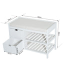 Panca Contenitore da Ingresso in Legno Bianco 69x34x48 cm 