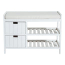 Panca Contenitore da Ingresso in Legno Bianco 69x34x48 cm 