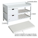 Panca Contenitore da Ingresso in Legno Bianco 69x34x48 cm 