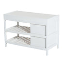 Panca Contenitore da Ingresso in Legno Bianco 69x34x48 cm 