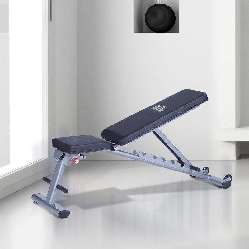 Panca Fitness Regolabile per Bilanciere e Addominali 