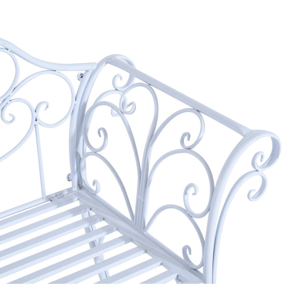 acquista Banc de jardin en métal blanc 134x51x89 cm