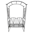 Panchina da Giardino 2 Posti con Arco Rampicanti per Piante Nero 115x59x203 cm 