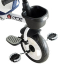 Passeggino Triciclo per Bambini con Maniglione Tetto Parapioggia Regolabile e Cestino Blu 