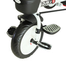 Passeggino Triciclo per Bambini con Maniglione Tetto Parapioggia Regolabile e Cestino Rosso 