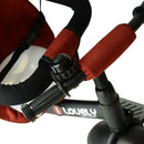 Passeggino Triciclo per Bambini con Maniglione e Tettuccio Nero e Rosso 