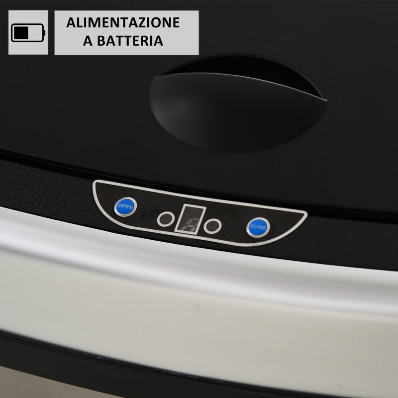 Pattumiera ad Apertura Automatica in Acciaio Inox con Sensore 58 Litri 