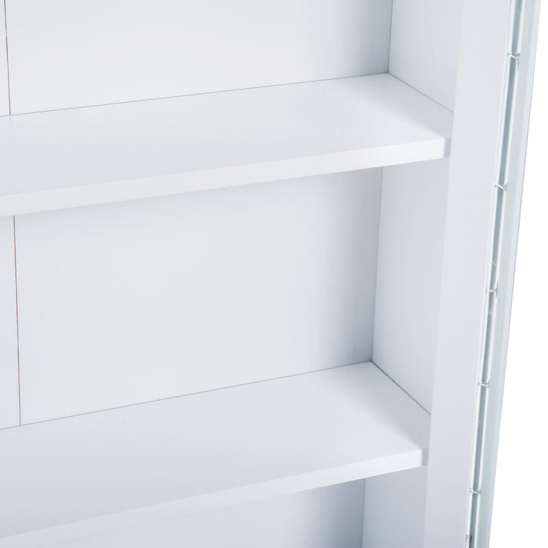 Armadietto Portaoggetti da Parete per Bagno e Cucina 3 Ripiani in Legno Bianco 53.5x16x62.5 cm 