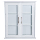 Armadietto Portaoggetti da Parete per Bagno e Cucina 3 Ripiani in Legno Bianco 53.5x16x62.5 cm 